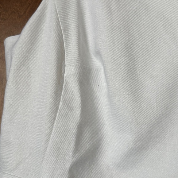 J Crew Executive Linen Blend Sleeveless White Sheath Dress w/Belt Sz 14 NWT - Picture 5 of 8